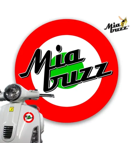 Mia Buzz Logo 100 mm Red Italian Target Style Decal Badge