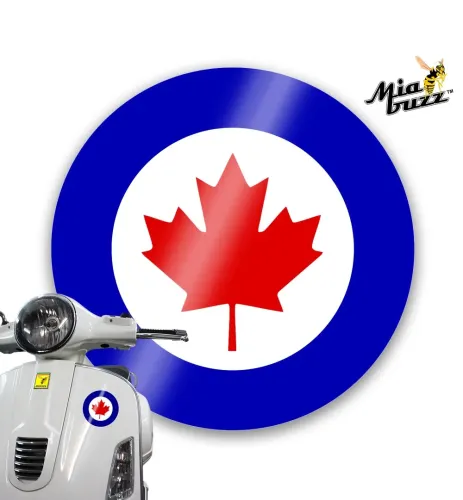Canada Maple Leaf Blue White and Red 100 mm Round Decal Badge