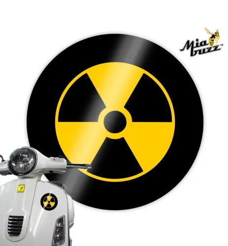 Radioactive Nuclear Hazard 100 mm Round Decal Badge