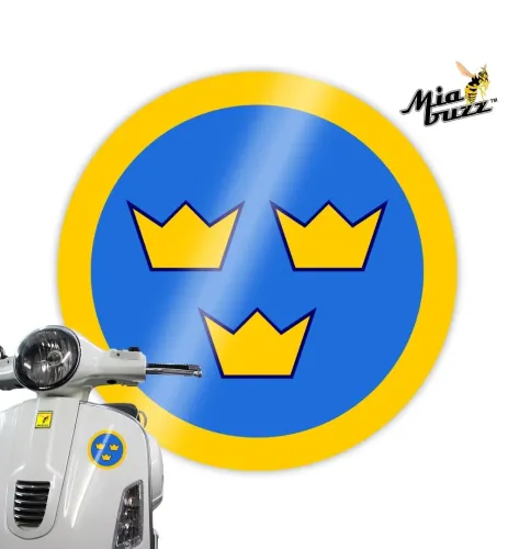 Swedish Air Force Three Crowns 100 mm Decal Badge
