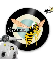 Mia Buzz Retro Black Cream Roundel Wasp Decal 100 mm Decal Badge