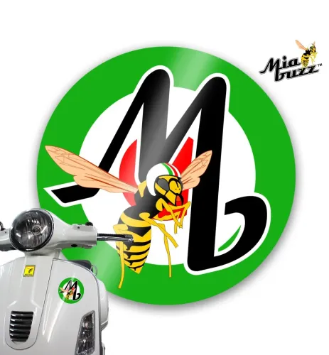 Mia Buzz Mb Monogram green target Logo 100 mm Decal Badge