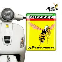 The Buzzzz Performance Front Badge Mia Buzz Wasp 3D Resin Dome Emblem for Vespa Models Italian flag and Yellow