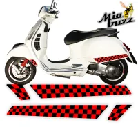 Side Stripes for Vespa GTS GTV Checkered Red Black