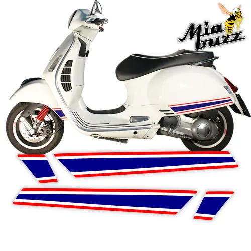 Side Stripes for Vespa GTS GTV Red White Blue
