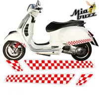 Side Stripes for Vespa GTS GTV Red White Checkered