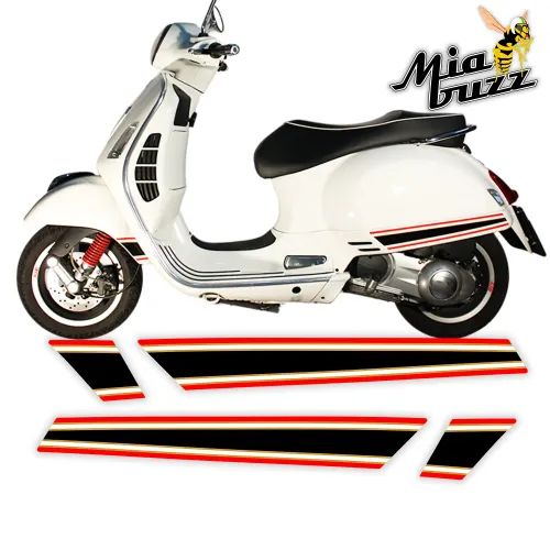 Side Stripes for Vespa GTS GTV Red Gold White Black